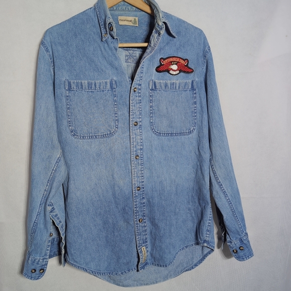 Fieldmaster Sz L Sturgis 2001 Denim Blue Men's Shirt Vintage - Picture 2 of 7